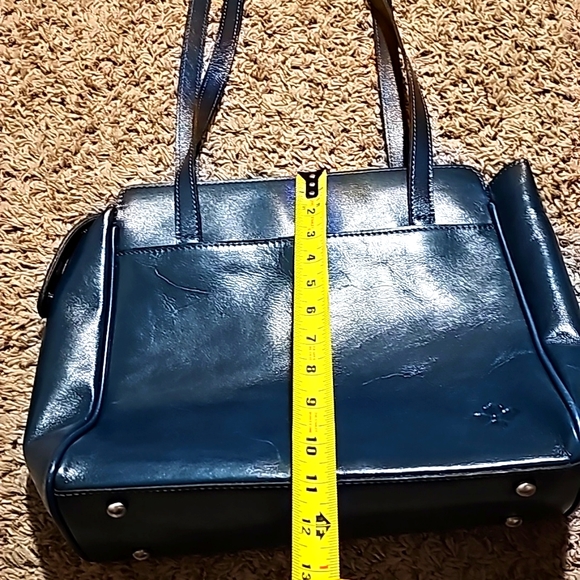 Patricia Nash Vintage Leather Rosedale Tote Caribbean Blue Purse - Picture 3 of 13